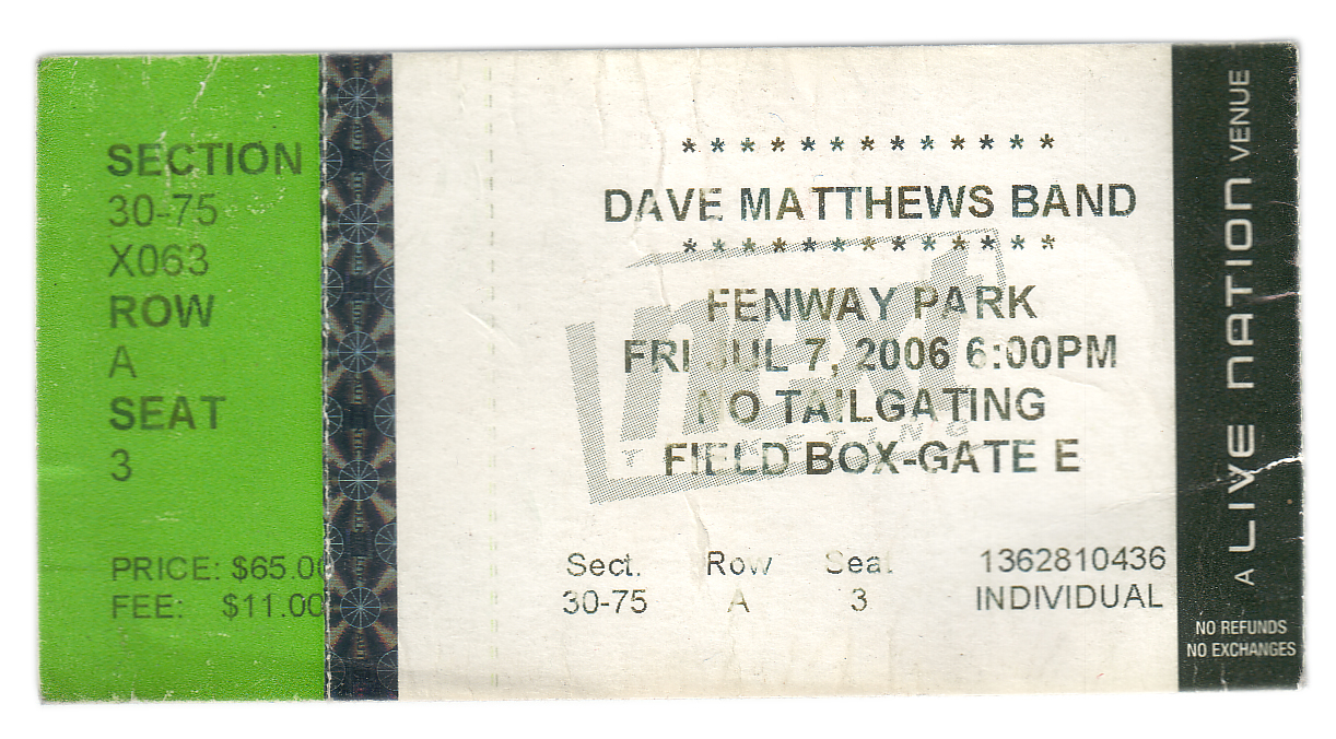 DMB ticket